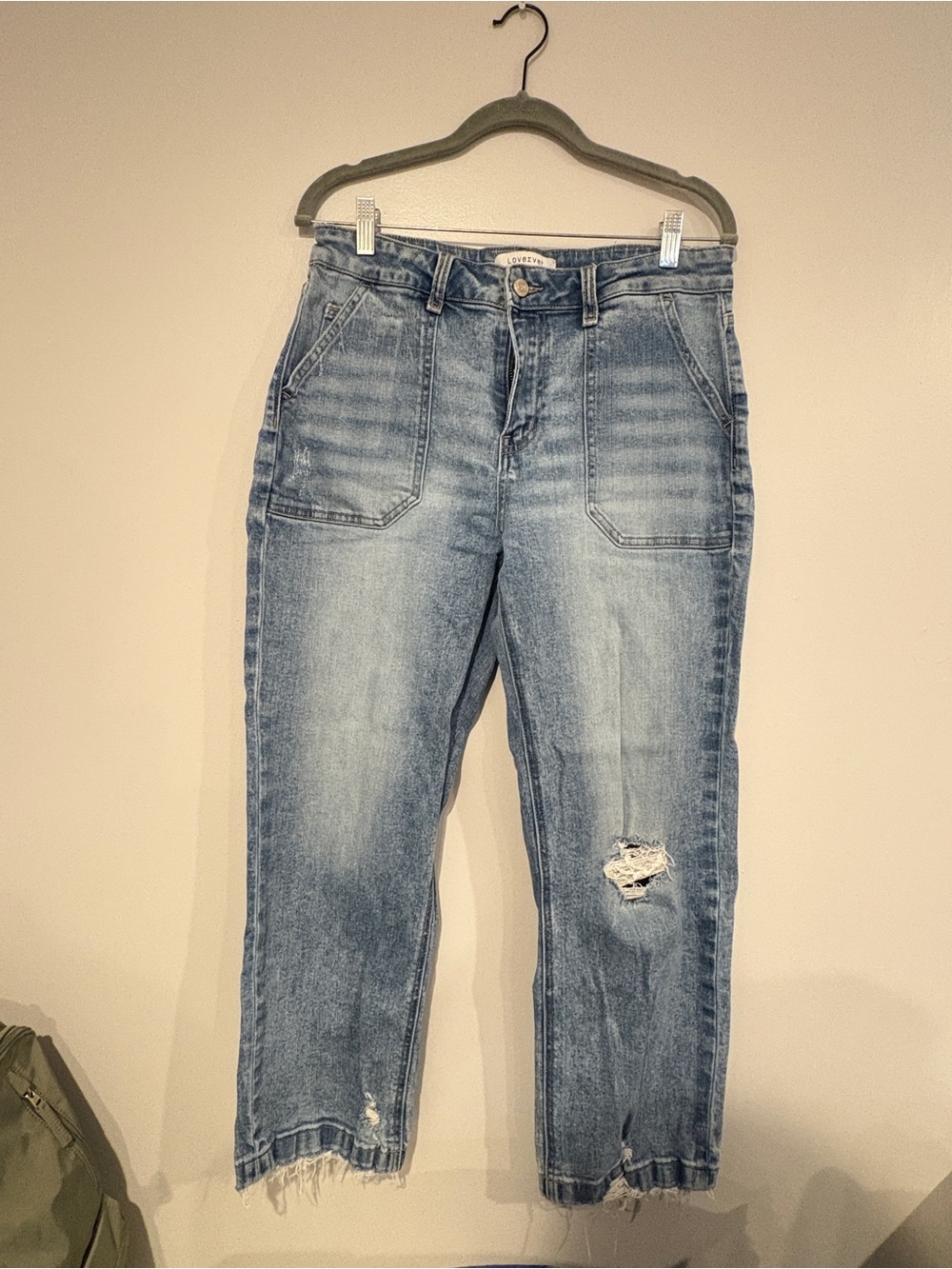 High-Rise Light Blue Distressed Women’s Jeans